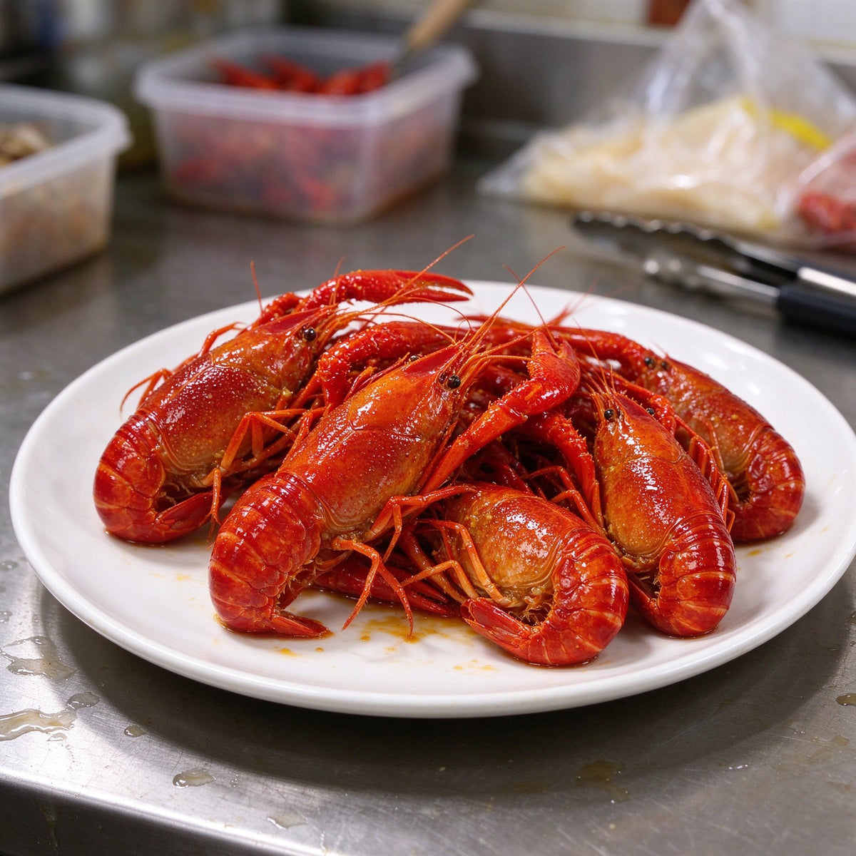 Cooked Whole Crawfish Ready To Serve