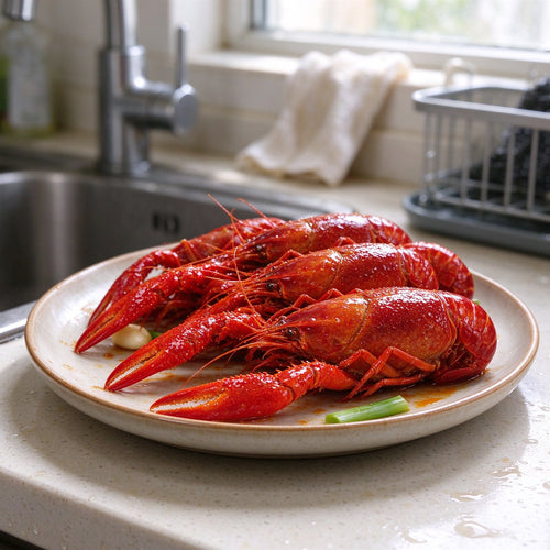 Cooked Whole Crawfish Ready To Serve